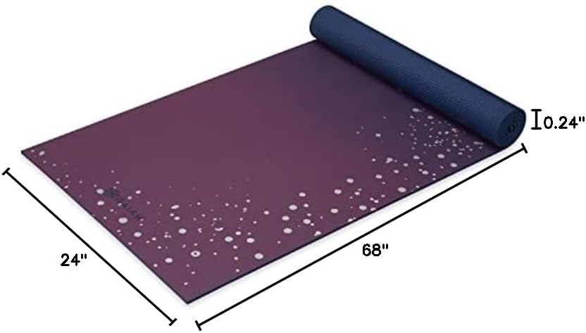 Yoga Mat - Premium 6mm Print Extra Thick Non Slip Exercise & Fitness Mat for All Types of Yoga, Pilates & Floor Workouts (68"L x 24"W x 6mm Thick)
