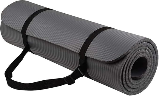 Yoga Mat, 1/2-Inch Extra Thick High Density Exercise Mat, Anti-Tear Exercise Yoga Mat with Carrying Strap, Suitable for Various Yoga Exercises