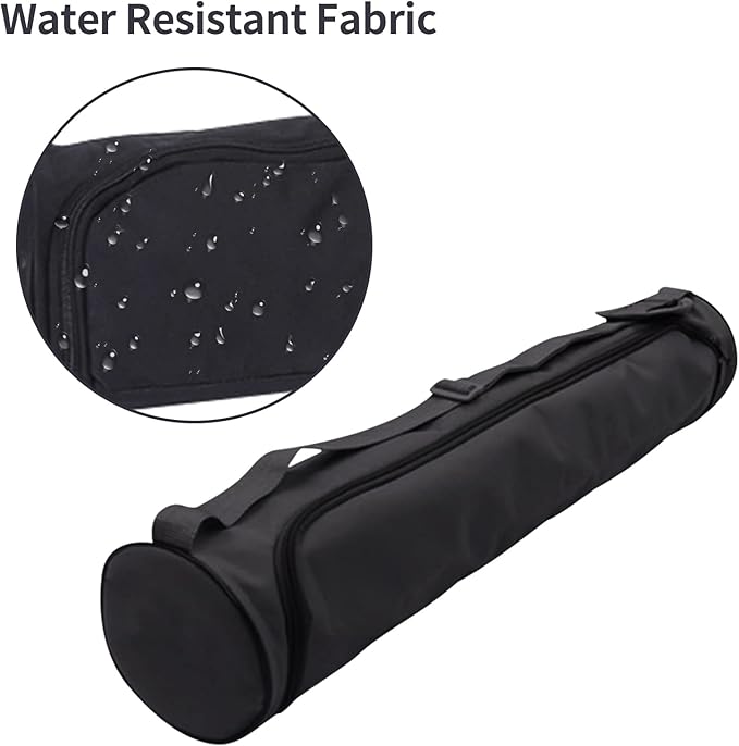 Yoga Mat Bag, Full Zip Exercise Yoga Mat Carrier Bag with Adjustable Strap, Waterproof Yoga Mat Carry Bag Strap for Most Yoga Mats to Gym Class Beach Park Travel for Women & Men (Black)