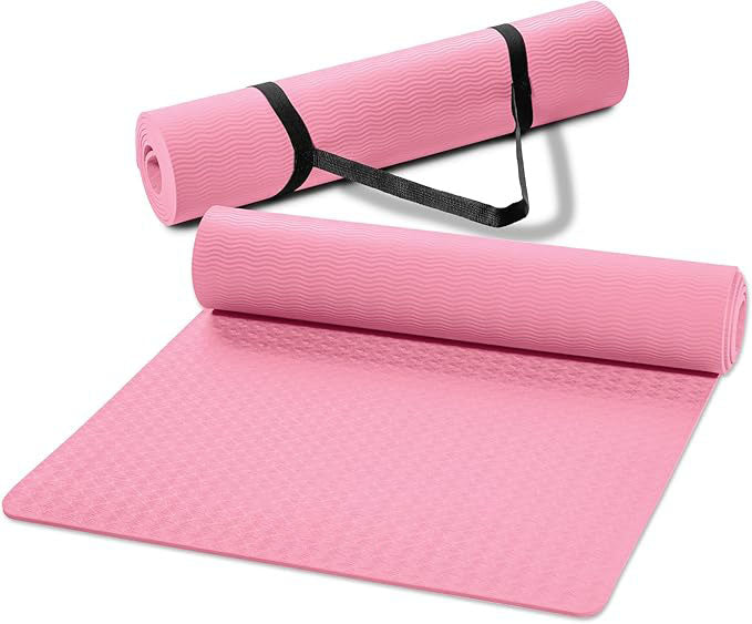 Non-Slip Multi-Purpose Exercise Yoga Mats with Carrying Strap