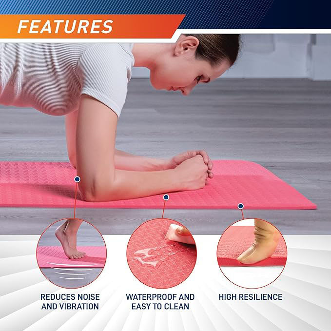 Non-Slip Multi-Purpose Exercise Yoga Mats with Carrying Strap